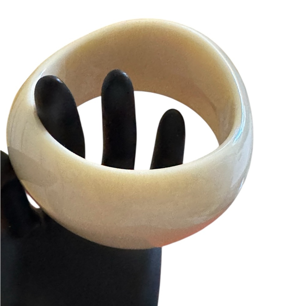 Express Elegant Cream Acrylic Bangle Bracelet